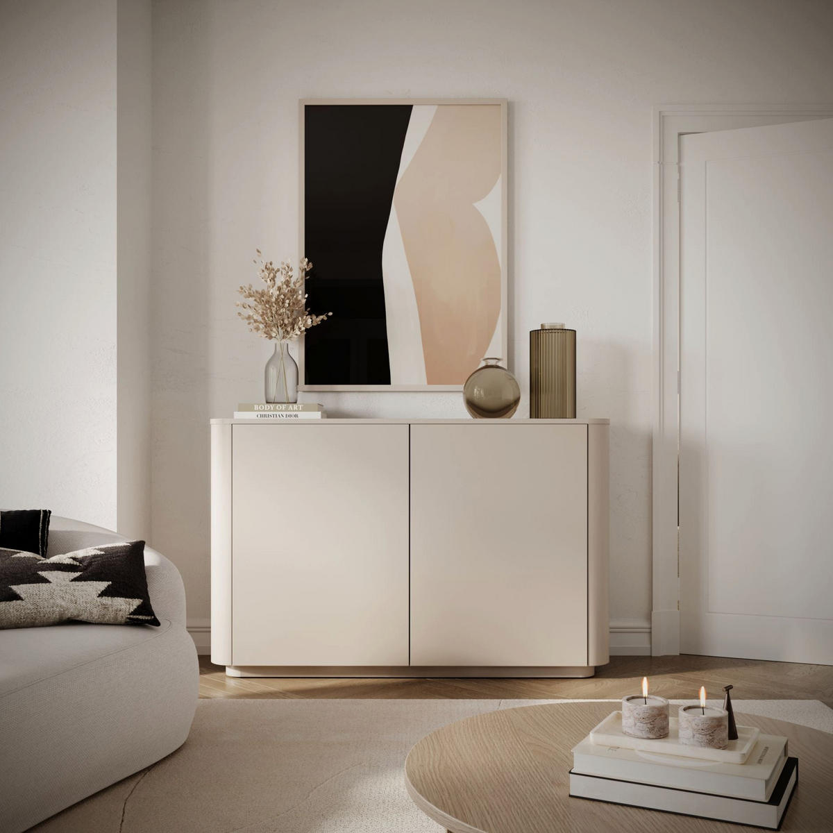 SIDEBOARD Luvio Kaschmirgrau 140 cm - Taupe, Holzwerkstoff (140/90.9/39cm) - Selsey