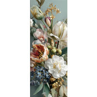 GLASBILD 30x80 cm Blumen Vintage - Beige, Glas (30/80cm) - artissimo