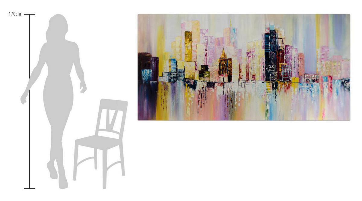 ÖLGEMÄLDE XXL Bunt 200/100 cm - Multicolor, Holz/Textil (6.68/100cm) - KUNSTLOFT