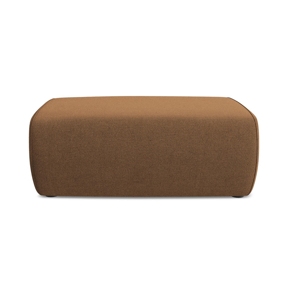 POUF Strukturstoff Stoff Orange - Terracotta/Schwarz, Kunststoff/Textil (102/40/62cm) - LaMiaSofa