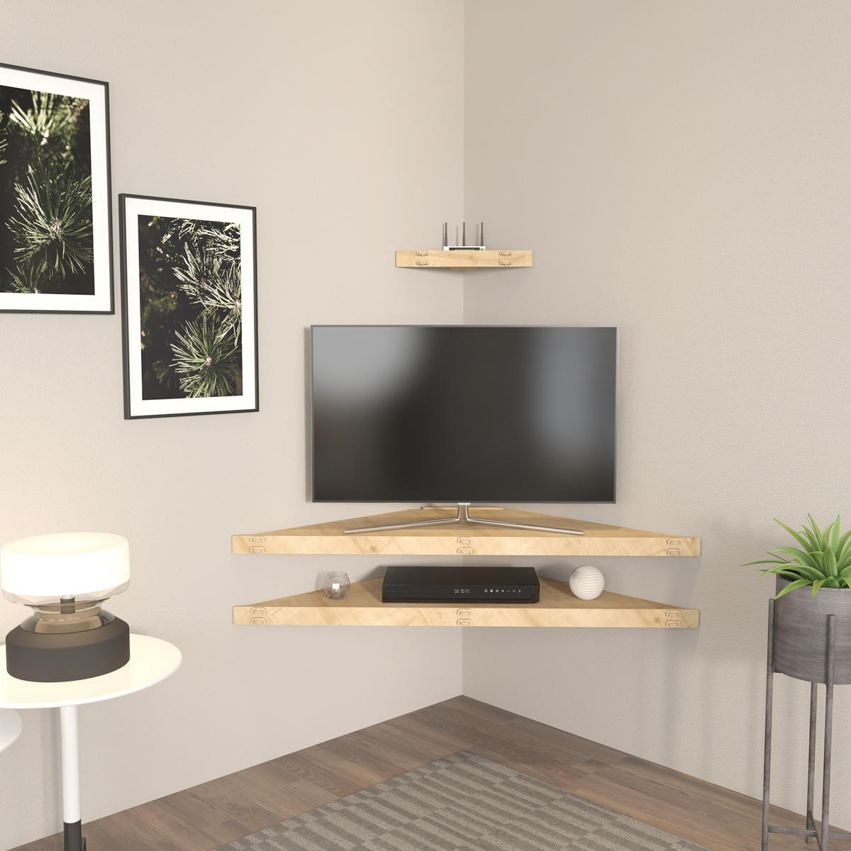 TV-ELEMENT Mensi Eiche - Naturfarben, Holzwerkstoff (120/5/49cm) - Decorotika