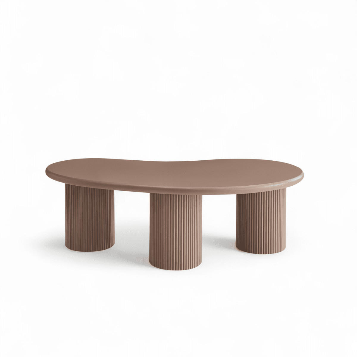 COUCHTISCH nierenform Mocha Mousse 130/70/40 cm - Hellbraun/Rotbraun, Holzwerkstoff (130/70/40cm) - Furnhouse
