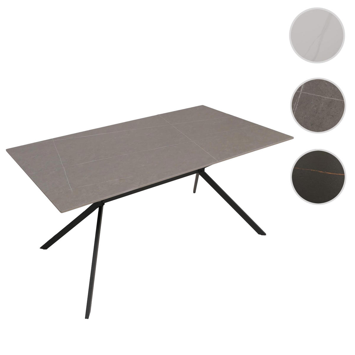 ESSZIMMERTISCH eckig Grau - Grau, Stein (90/160/76cm) - MCW