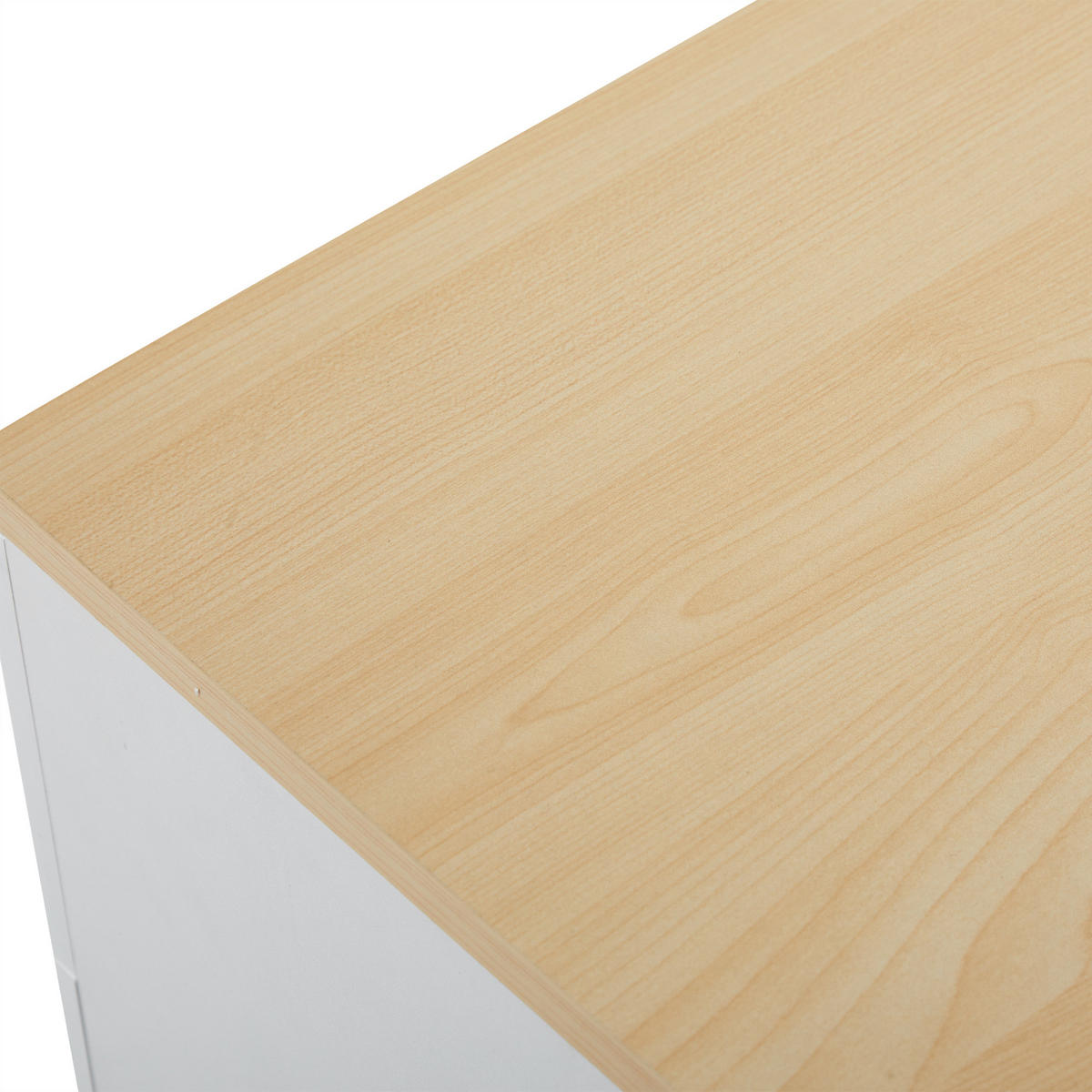 SIDEBOARD 140 cm mit 4 Schubladen 4 Türen und verstellbaren Einlegeböden - Eichefarben/Weiß, Holzwerkstoff (140/75/40cm) - EVRYAE