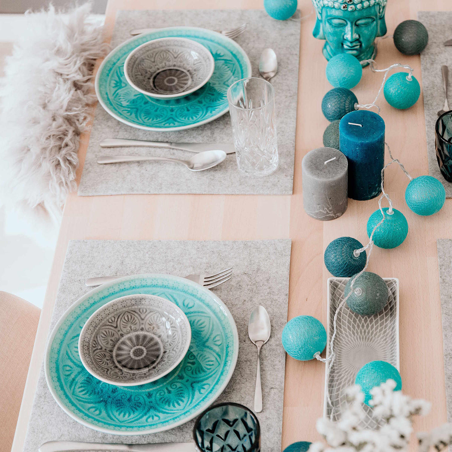 TISCHSET (6er Set) Felto - Hellgrau, Textil (45/33cm) - BUTLERS