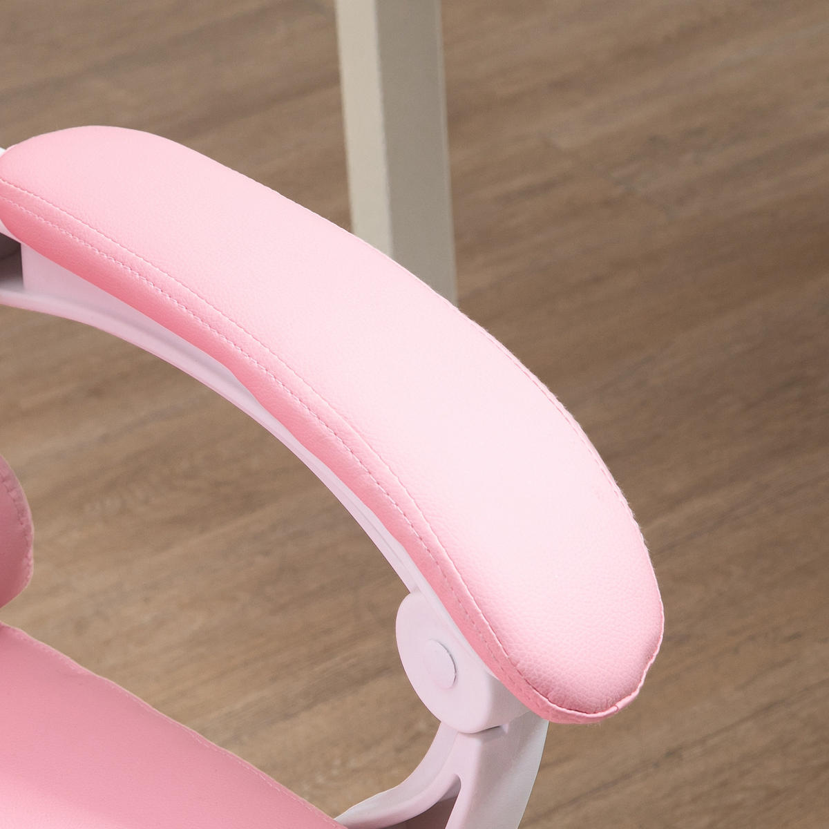 DREHSTUHL 65/68/107-116 cm rosa aus Kunstleder mit Fußstütze - Rosa, Kunststoff (68/116/65cm) - OKWISH