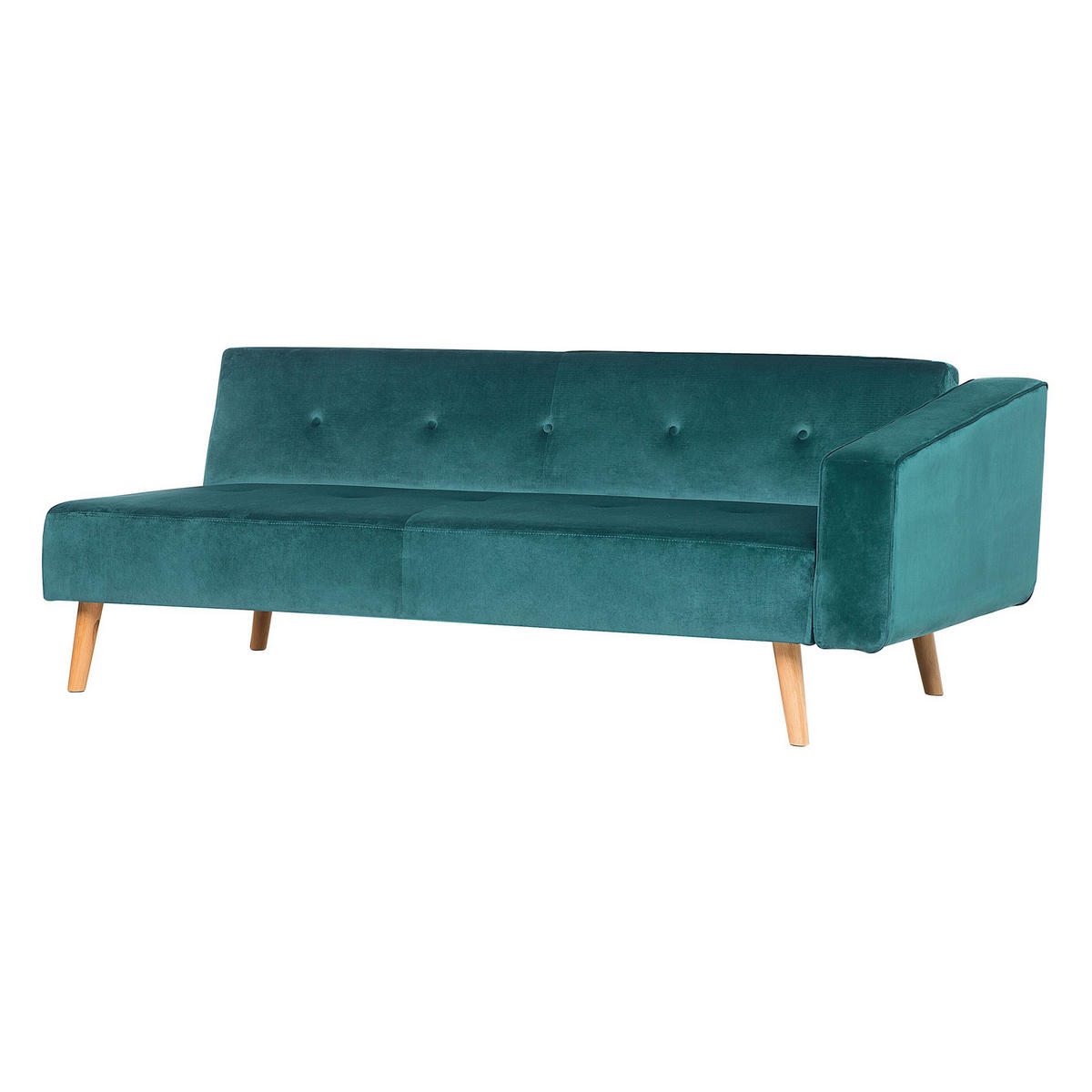 ECKSOFA Samtstoff Grün Vadso - Hellgrün, Textil (303/98cm) - Beliani