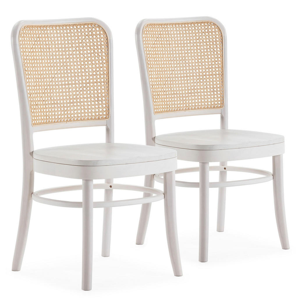 SET DE 2 SCAUNE Vesta, alb, lemn masiv