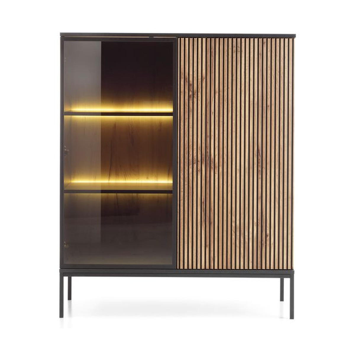 VITRINE – WT104 – 104 cm – Sento – Eiche Schwarz - Sonoma Eiche, Holzwerkstoff (104/126/39cm) - hi-markt