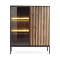 VITRINE – WT104 – 104 cm – Sento – Eiche Schwarz - Sonoma Eiche, Holzwerkstoff (104/126/39cm) - hi-markt