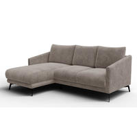 ECKSOFA VILT 3-Sitzer, taupe - Taupe/Schwarz, Holzwerkstoff/Textil (221/156cm) - Courtois Laville