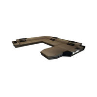 WOHNLANDSCHAFT Prato Sandbeige Schwarz Büffelleder - Sandfarben, Leder (341/91/243cm)