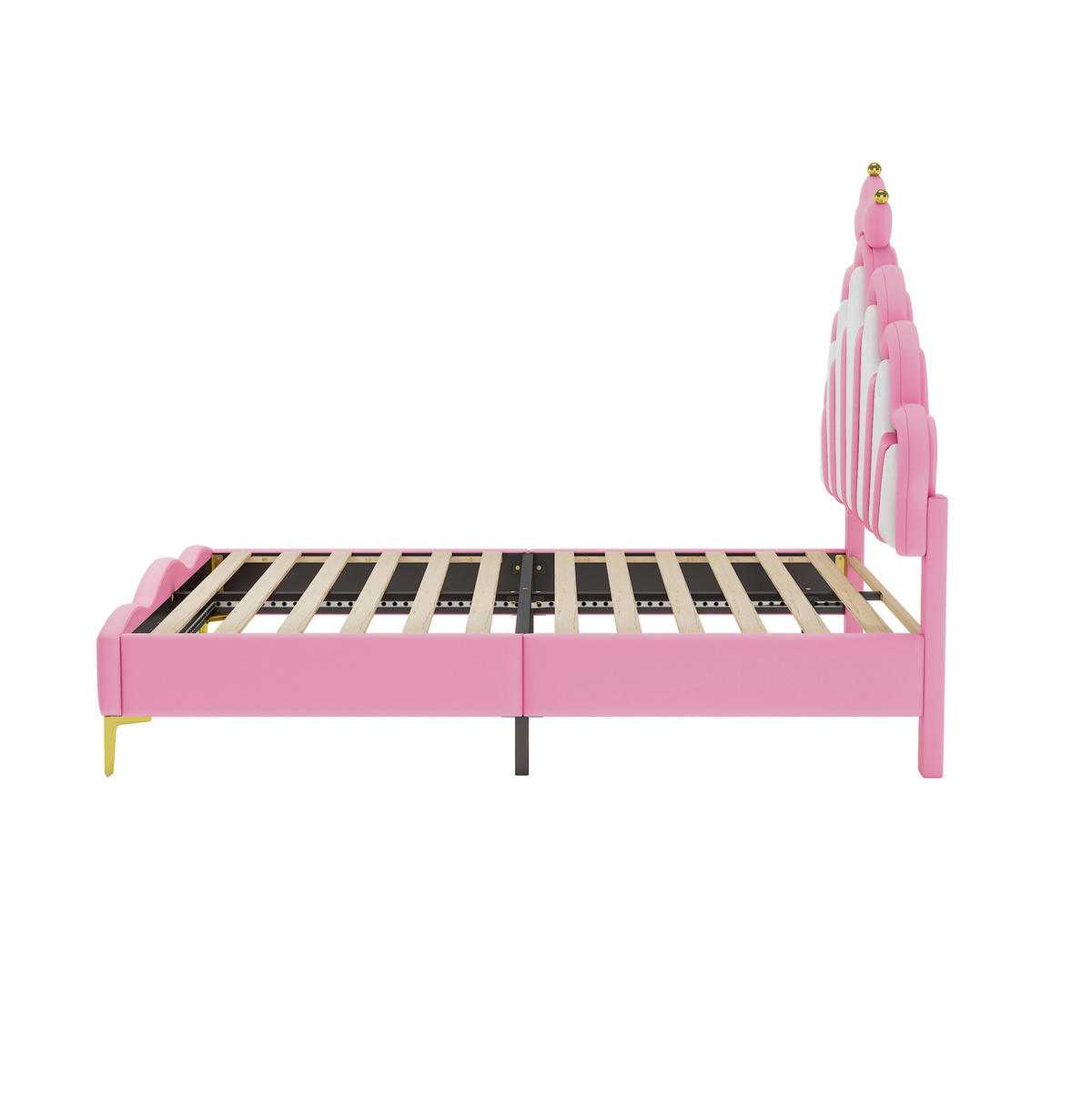 POLSTERBETT 140/200 cm rosa aus PU-Kunstleder mit LED-Beleuchtung - Pink, Kunststoff (140/200cm) - OKMYHOME
