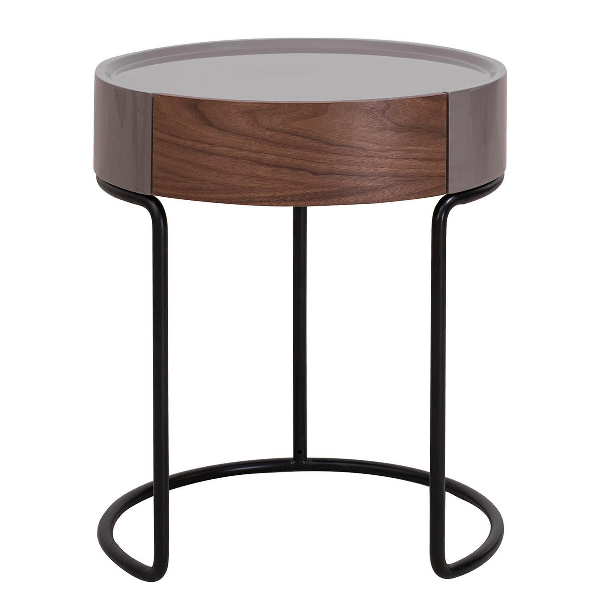 BEISTELLTISCH - Holzwerkstoff / Metall - Walnussfarben/Schwarz, Metall (45/45/53cm) - home24