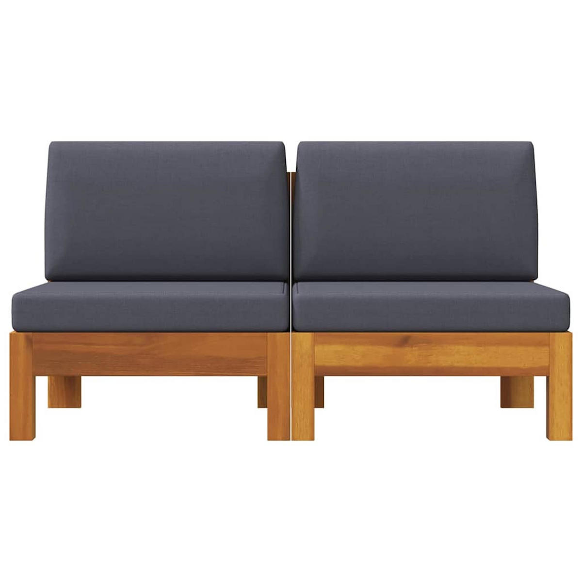 GARTENSOFA KYXH 63/60/61 cm （2er-set) - Grau, Holz (63/60/61cm) - ZMH