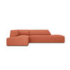 ECKSOFA links Ruby aus strukturiertem Stoff koralle 4 Sitzplätze - Koralle, Textil (180/273cm) - Micadoni