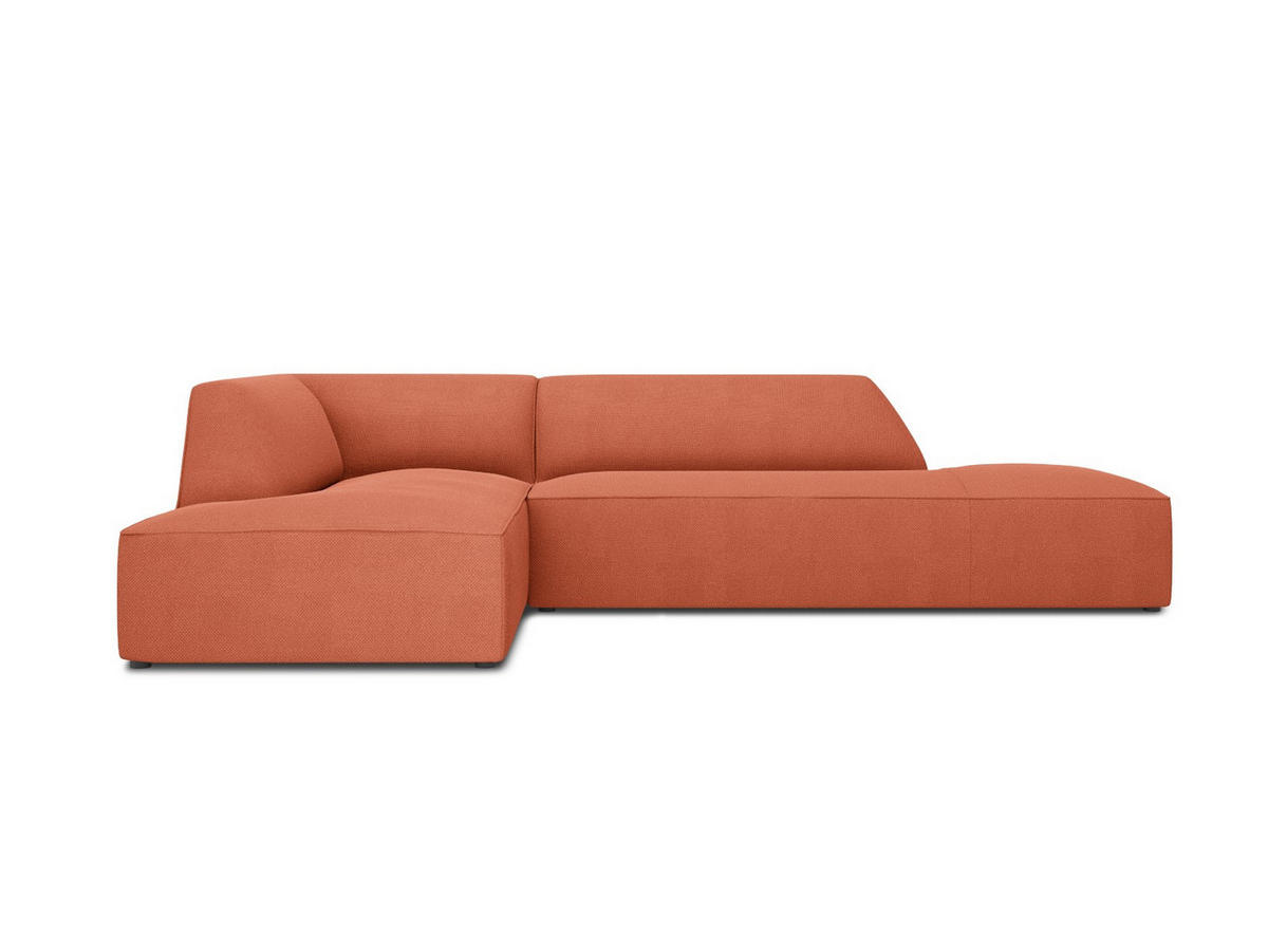 ECKSOFA links Ruby aus strukturiertem Stoff koralle 4 Sitzplätze - Koralle, Textil (180/273cm) - Micadoni