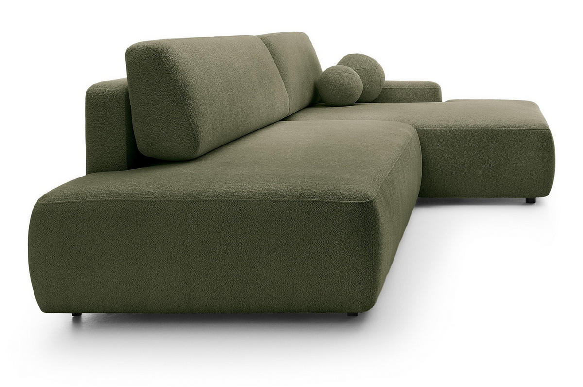 ECKSOFA 275 cm mit Schlaffunktion Orea O, Rechts, Grün - Grün, Holz (164/276cm) - Emporius