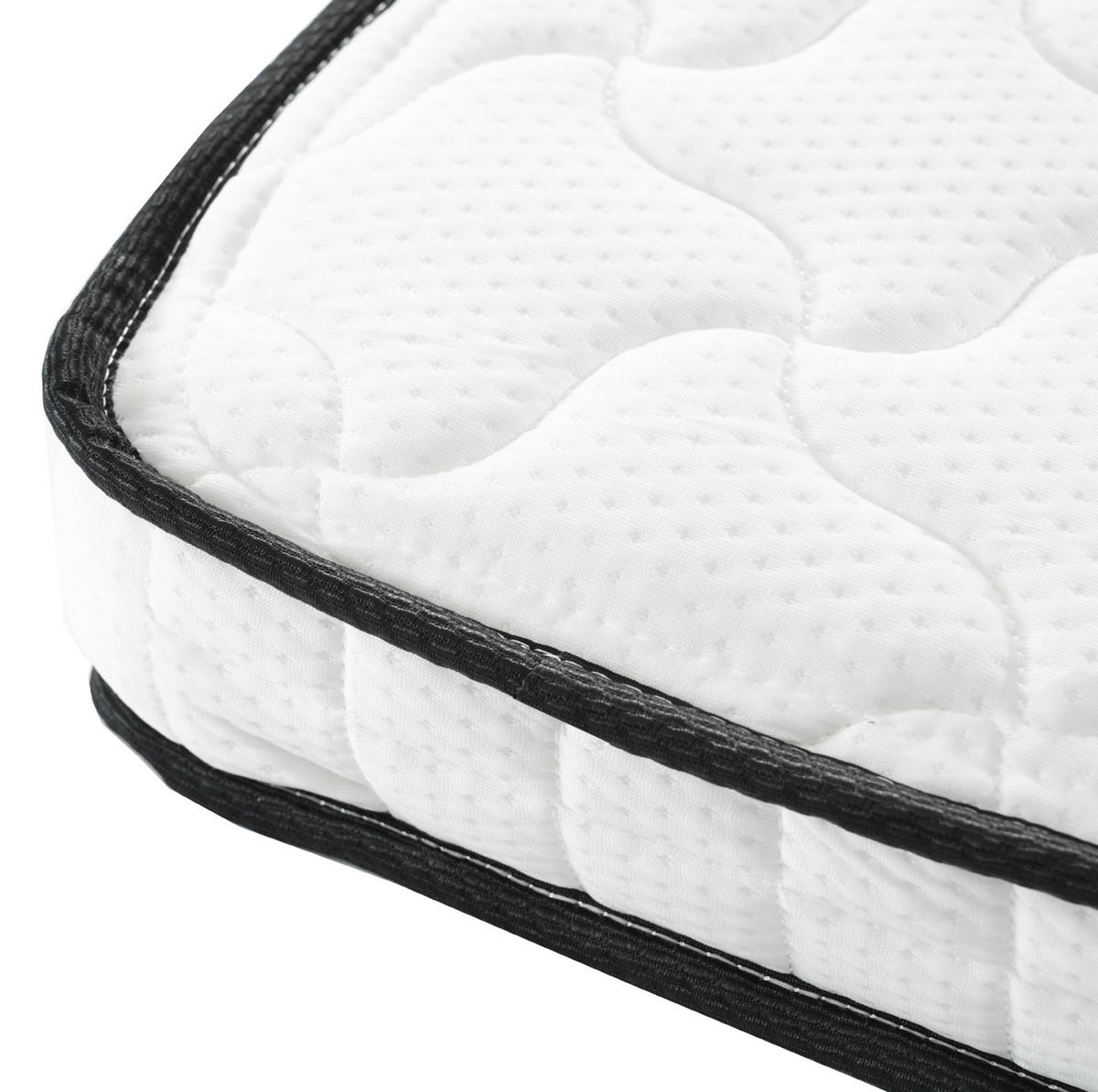 HOCHBETT 90/200 cm Eisenrahmen mit Schreibtisch und LED-Beleuchtung mit Matratze - Weiß, Metall (90/200cm) - OKWISH