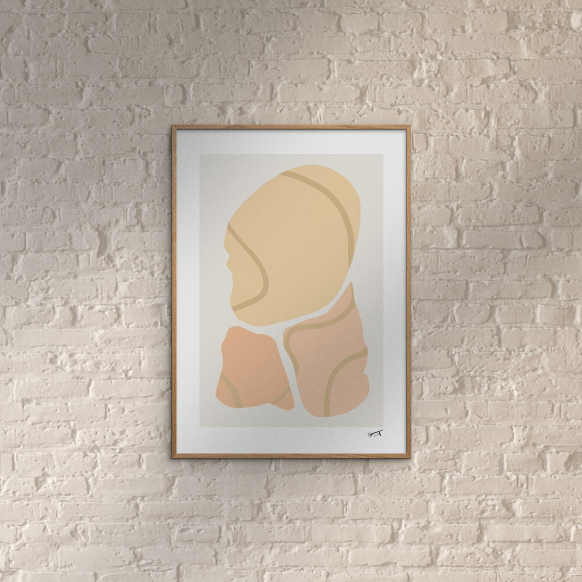POSTER mit Rahmen N. Atelier - Trois Morceaux - Eichefarben/Naturfarben, Holz/Papier (50/70cm) - Poster&Frame