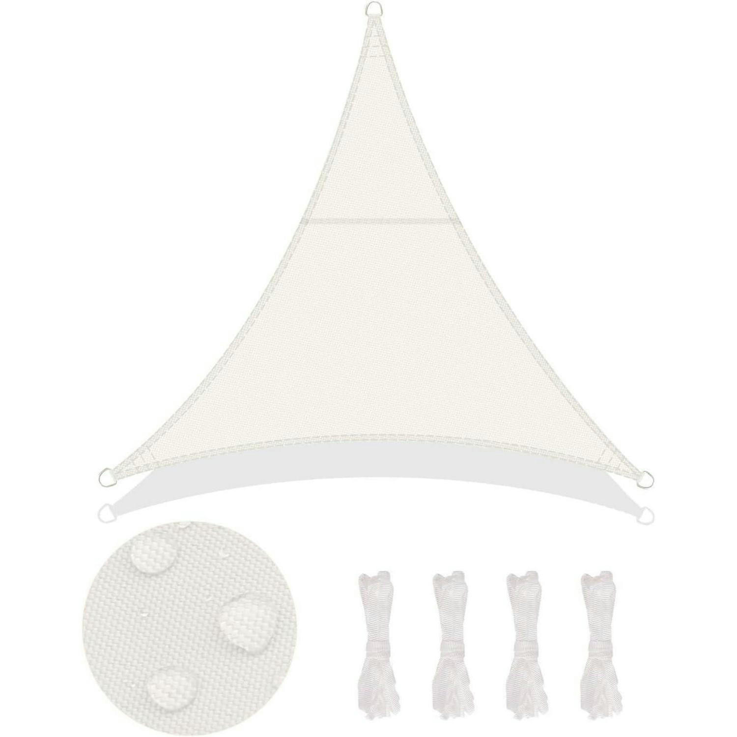 SONNENSEGEL Dreieckig 300 x 300 x 300 cm Cremeweiß Wasserdicht - Weiß, Textil (21.3/31.4cm)