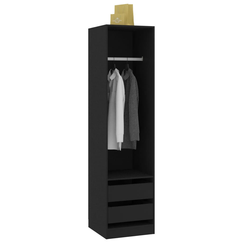 Thumbnail - Nettlife Kleiderschrank, Schwarz, Holzwerkstoff, 50x200x50 cm, Schlafzimmer, Kleiderschränke
