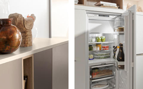 Offener Kühlschrank, Kühlschrank Details, Küchenkasten Dieter Knoll