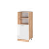 HERDUMBAUSCHRANK R-Line Weiß Hochglanz 60 cm - Honigeiche/Weiß Hochglanz, Holzwerkstoff (60/143/57cm) - Vicco
