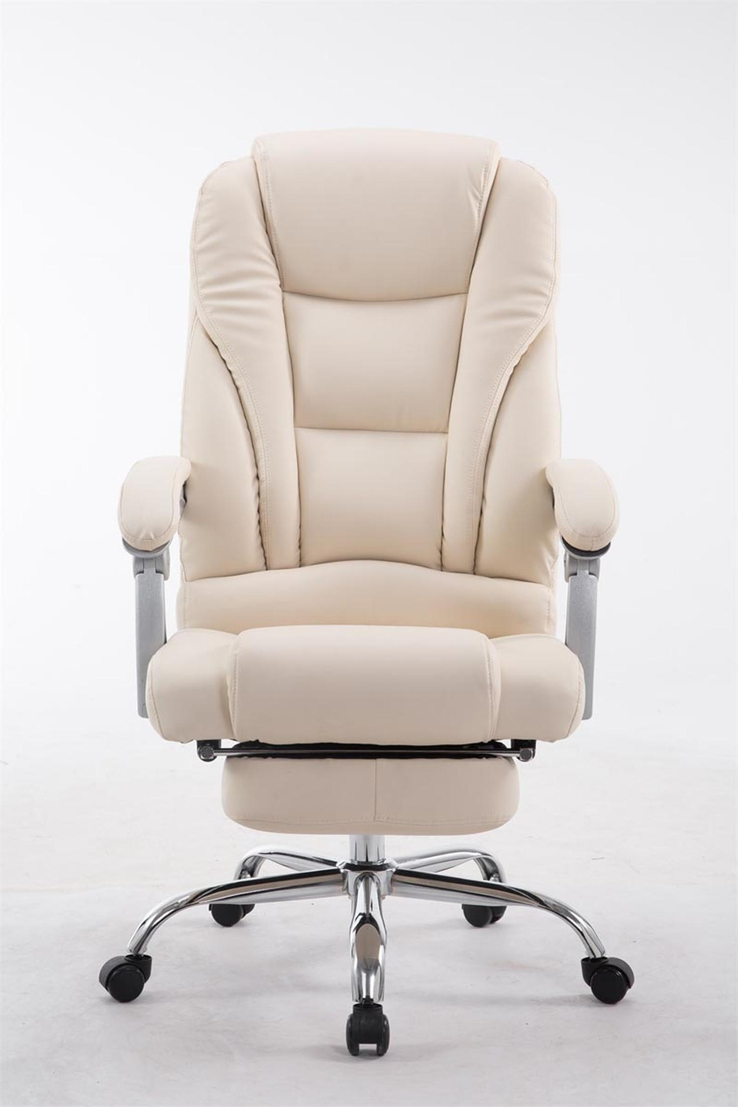 BÜROSTUHL Pacira, Kunstleder Creme - Creme, Textil/Metall (68/127/64cm) - TPFLiving
