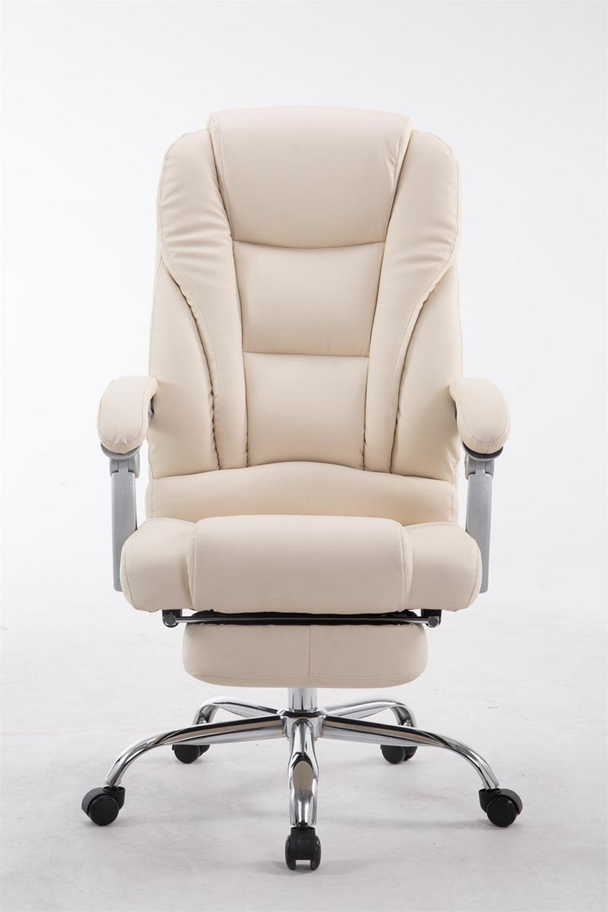 BÜROSTUHL Pacira, Kunstleder Creme - Creme, Textil/Metall (68/127/64cm) - TPFLiving