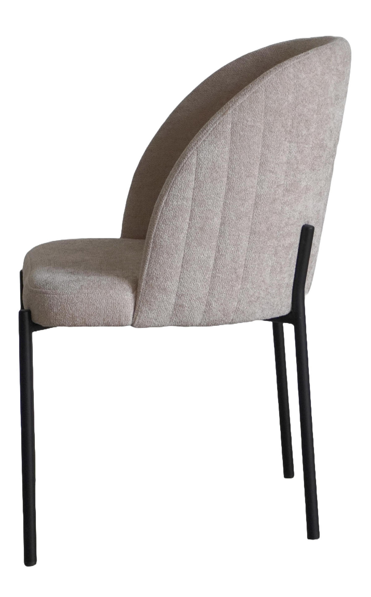 STUHL Kris bouclé beige - Beige/Schwarz, Textil/Metall (53/84/53cm) - INKA furniture