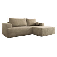 ECKSOFA Mivo, Seite: Rechts - Ecru/Schwarz, Holz/Kunststoff (266/163cm) - MIRJAN24