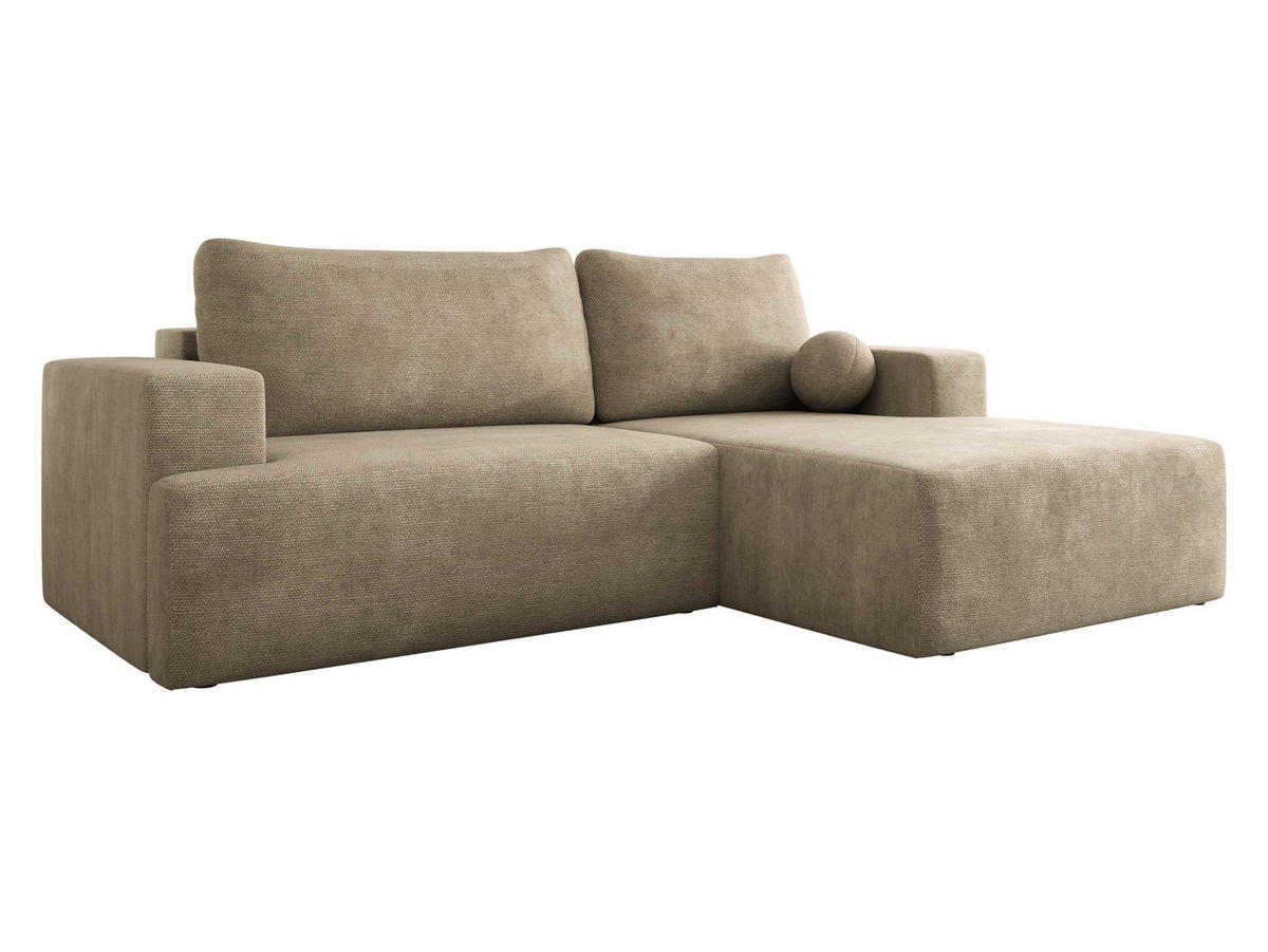 ECKSOFA Mivo, Seite: Rechts - Ecru/Schwarz, Holz/Kunststoff (266/163cm) - MIRJAN24