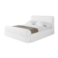 POLSTERBETT mit Bettkasten, Fußteil und Lattenrost, Boxbett mit Matratze H3/H4 - ENORA-Z 180x200 Weiß Kunstleder - Weiß Hochglanz, Holzwerkstoff/Textil (180/200cm) - ALTDECOR
