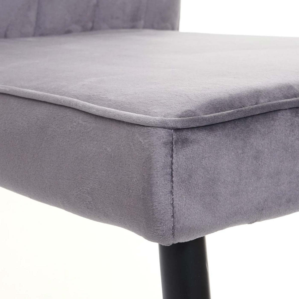 ESSZIMMERSTUHL 2er-Set 88x50x64cm Sitzhöhe 48cm Samt Metall Dunkelgrau - Dunkelgrau, Textil (50/88/64cm) - CHEFGASTRO