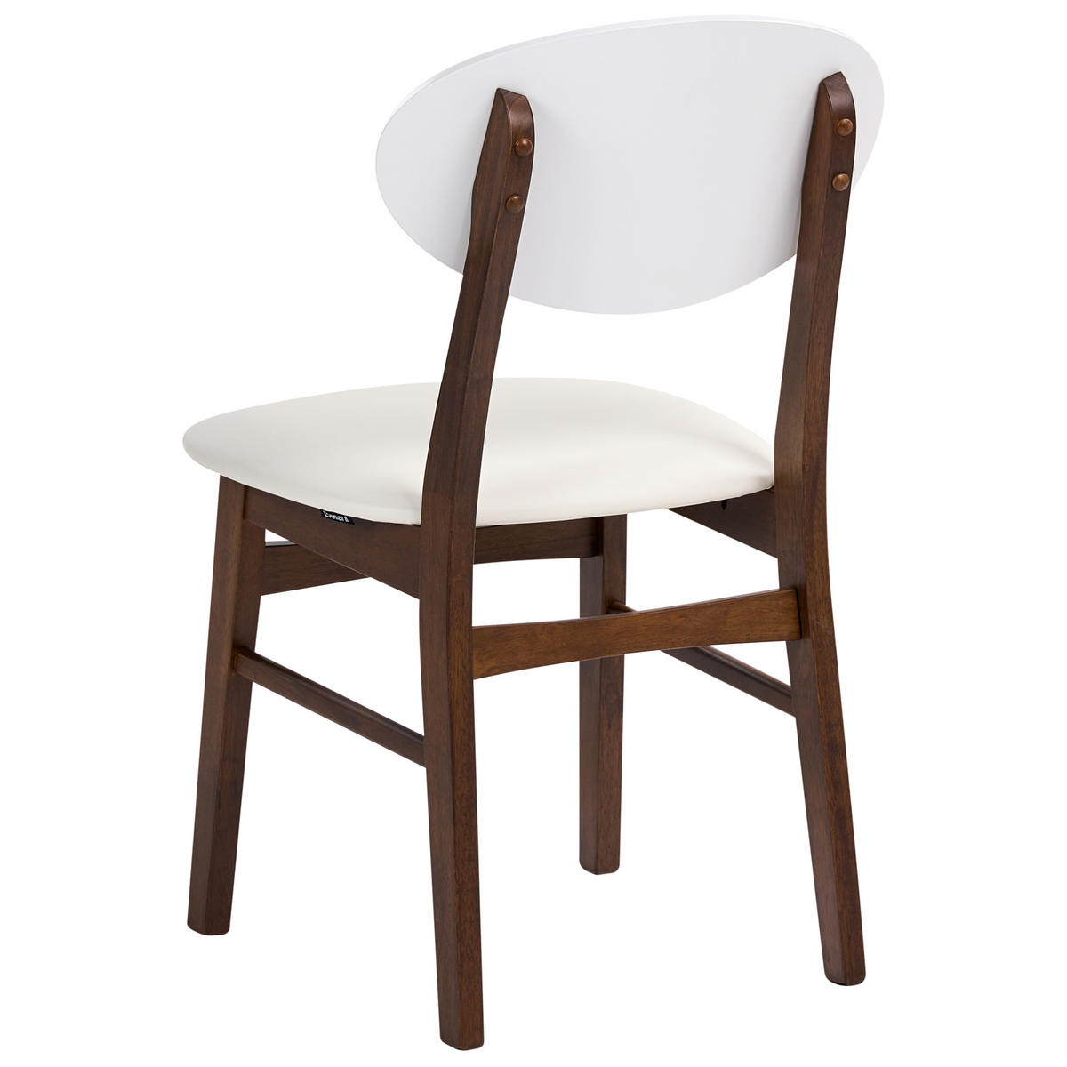 ESSZIMMERSTUHL 2er-Set Holz Cremeweiß/Braun Amery - Weiß, Holz (45/80/50cm) - Beliani