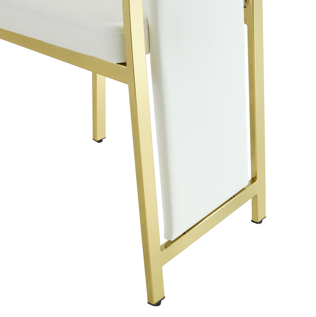 ESSZIMMERSTUHL 4er-Set mit hoher Rückenlehne 109 cm PU-Leder Weiß Gold - Weiß, Metall (42.7/109/44.1cm) - Meubliv