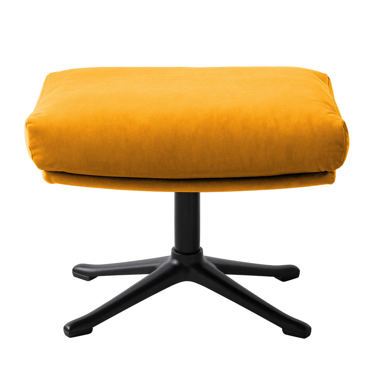 POLSTERHOCKER mit Kreuzfuß - Gelb/Schwarz, Textil/Metall (51/37/41cm) - home24