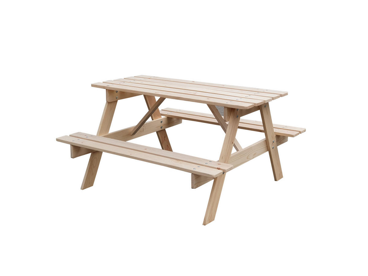 KINDERSITZGARNITUR aus naturholz- H50 x 90 x 90 cm - M018-1 - Beige, Holz - Timbela