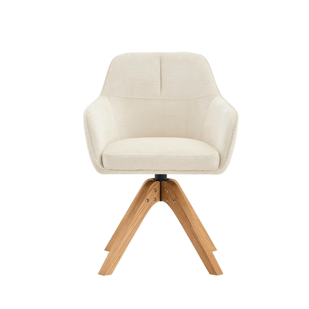 ARMLEHNSTUHL-SET DE-36640 2 Stück mit Stoffbezug und Massivholzbeinen Beige - Beige, Holz (46/82/58cm) - ComfortXL