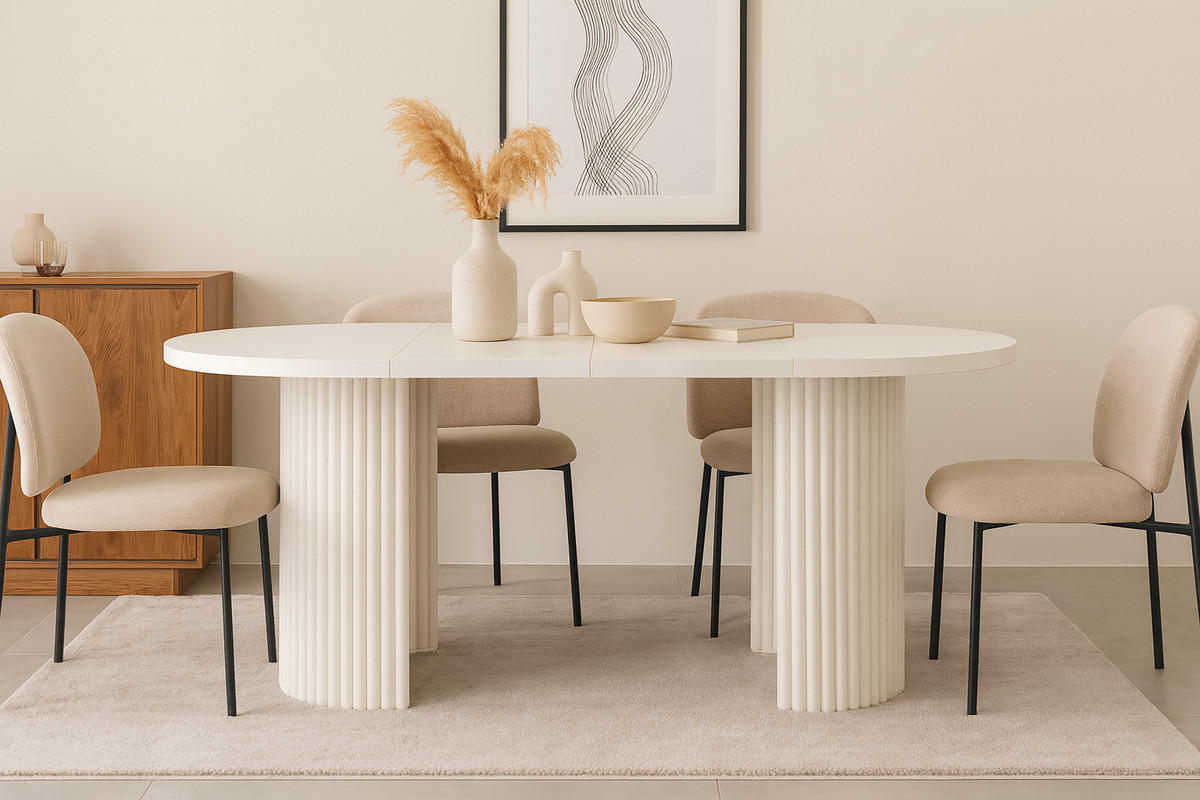 ESSTISCH Kira 180 x 100 x 76,8 cm Ovaler mit Ausziehfunktion, kaschmir - Kaschmir, Metall (100/180/75cm) - Margaret Hadas24