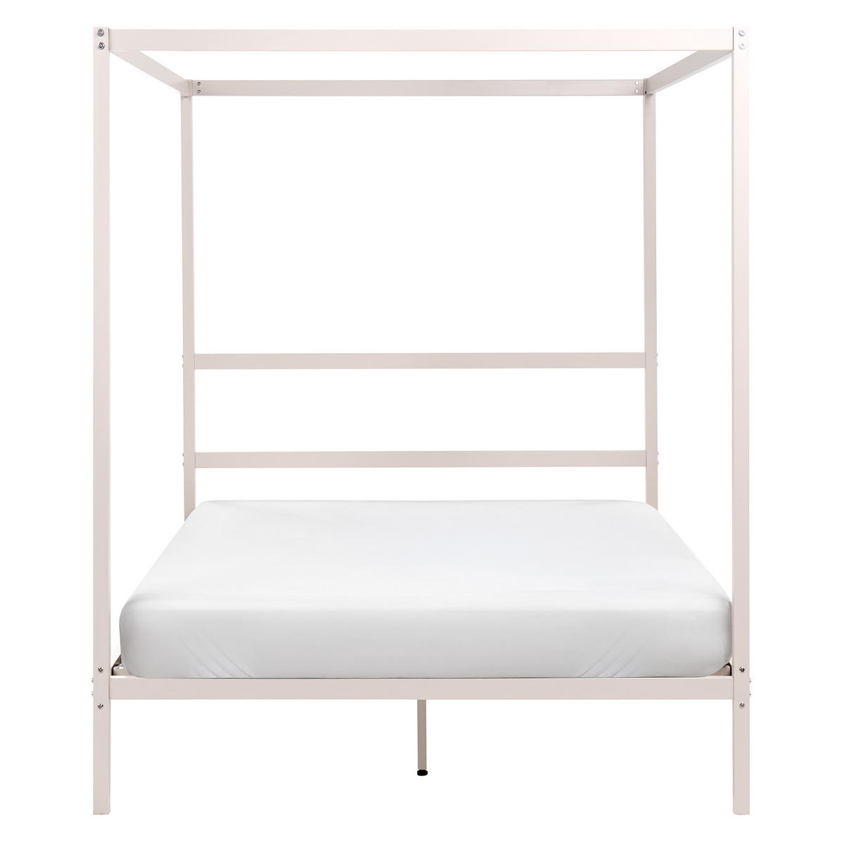 HIMMELBETT Metall 140/200 cm Hellbeige Lestards - Beige, Metall (140/200cm) - Beliani