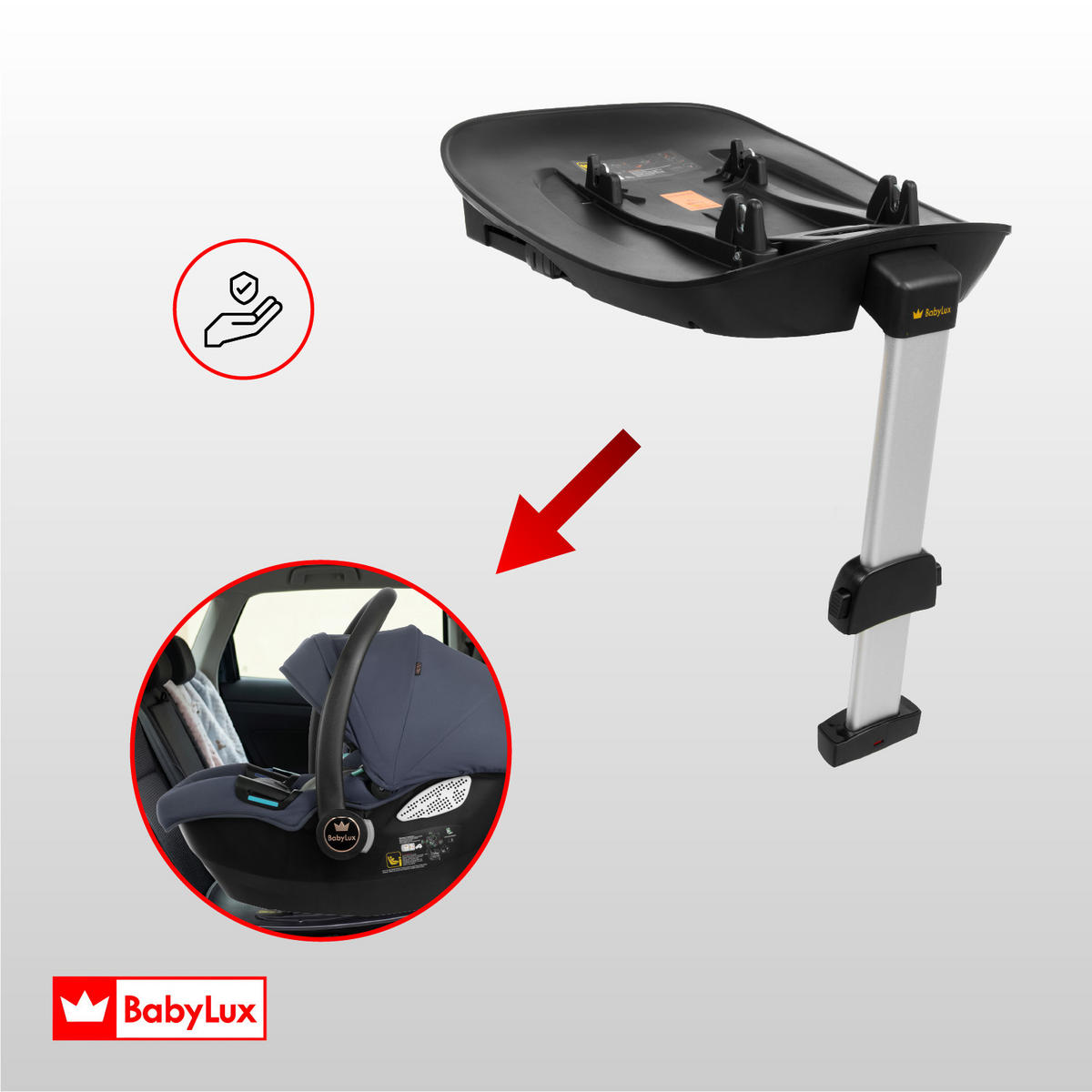 KINDERWAGEN Castor 4in1 Grau Babywanne, Reisebuggy, Autositz, Isofix Basis - Schwarz/Grau, Textil/Metall (58/98cm) - BabyLux