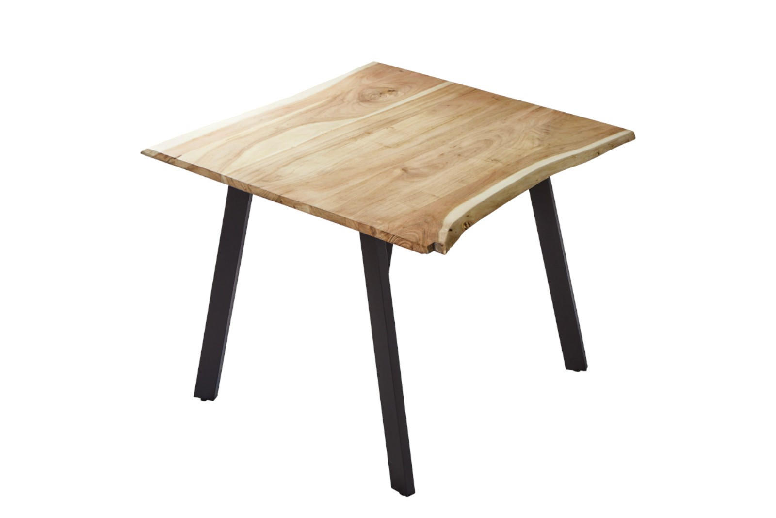 ESSTISCH LAXMI - Beige/Schwarz, Holz/Metall (80/80/77cm) - SAM