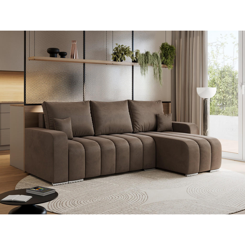 Thumbnail - MKS Ecksofa, Braun, Textil, 3-Sitzer, L-Form,L-Form, 245x147 cm, Oeko-Tex®, Wohnzimmer, Sofas & Couches, Wohnlandschafte...