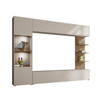WOHNWAND Lazando, mit weißer LED Beleuchtung - Kaschmir, Holzwerkstoff (250/187/30cm) - MIRJAN24
