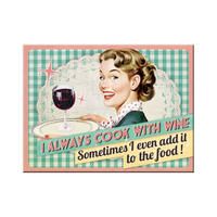 MAGNET 6/8 cm Say it 50's Cook With Wine - Multicolor, Metall (8/6/0.1cm) - Nostalgic-Art