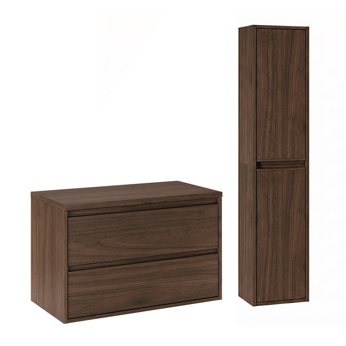 WASCHTISCHUNTERSCHRANK 80cm Edmé 2er-Set Holz - Braun, Holzwerkstoff (80/52.2/46cm) - Petits-meubles