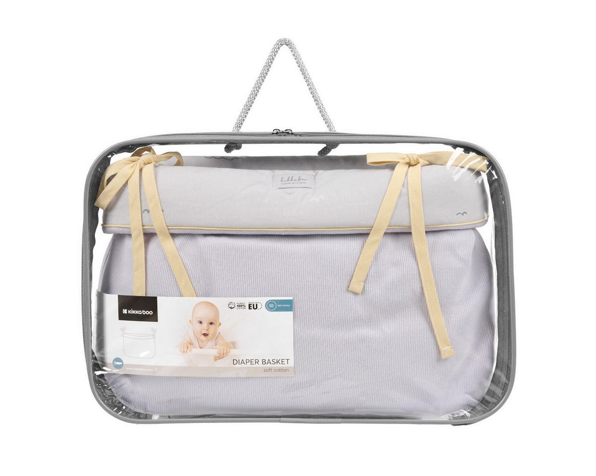 WICKELTASCHE 311080600 beige Baumwolle, Stickereien, Bindebänder, 33 x 23 x 8 cm, Aufbewahrungskorb - Beige, Textil (35/7/42cm) - Kikka boo