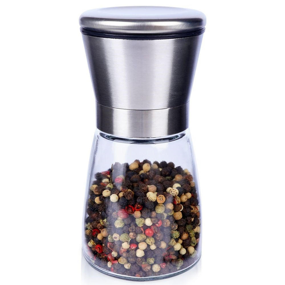GEWÜRZMÜHLE Schwarz Silber Transparent - Silberfarben, Glas (6.5/13.5/6.5cm) - Orion 